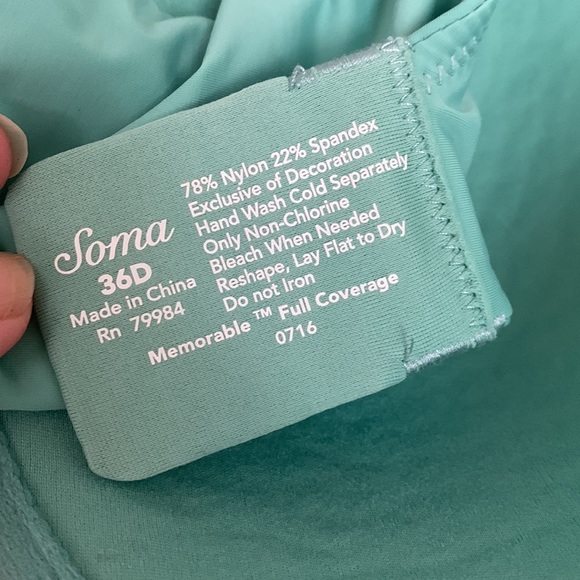 NEW Soma Sz 36D Memorable Full Coverage Bra 0716 Slightly Padded Push-up - Picture 6 of 7